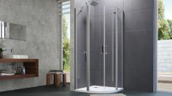 Hüppe Design Pure SAK O DUAL T/K Oval Köşe Duşakabin — 92-101 cm, Siyah, Anti Plaque