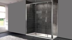 Hüppe Design Pure SF KY C K1S2 T Ön Cephe Duşakabin — 202-241 cm, Parlak Gümüş, Anti Plaque