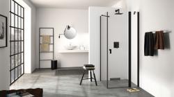 Hüppe Design Pure SAK C SOLO T Ön Cephe Duşakabin — 102-121 cm, Parlak Gümüş, Extra Clear