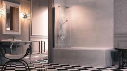 Hüppe Victorian AK S T Walk-in Duşakabin — 94 cm, Parlak Gümüş, Güvenlik Filmli