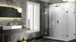 Hüppe Solva SAK C DUAL T Ön Cephe Duşakabin — 182-211 cm, Siyah, Extra Clear