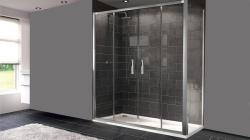 Hüppe Design Pure SF KY C K2S2 T Ön Cephe Duşakabin — 212-241 cm, Parlak Gümüş, Anti Plaque