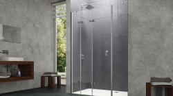 Hüppe Design Pure SAKT C SOLO T Ekstra Panelli Ön Cephe Duşakabin — 119-141 cm, Siyah, Anti Plaque