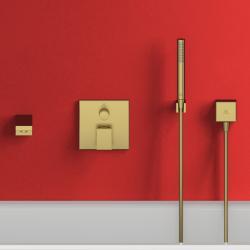 Ideal Standard Extra Duvardan Küvet Gagası 52x200x62 mm, 175 mm çıkış ucu projeksiyonu, 20 l/dk (3 bar) Fırçalanmış Altın uygulama örneği