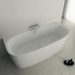 Ideal Standard Dea Özel Şekilli Küvet 1800x805x610 mm, batarya deliksiz, taşma delikli, sifon kumandalı Beyaz uygulama örneği