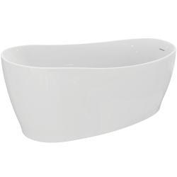 Ideal Standard Around Bağımsız Küvet 1800x850x625 mm, batarya deliksiz, taşma delikli, sifon kumandalı Mat Beyaz