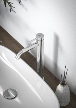 Ideal Standard Ceraline Nuovo Lavabo Bataryası 48x166.5x309 mm, 135 mm çıkış ucu projeksiyonu, 3.8 l/dk (3 bar), sifon kumandasız Krom uygulama örneği