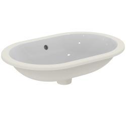 Ideal Standard Connect Tezgah Altı Lavabo 620x410x175 mm, batarya deliksiz, taşma delikli Beyaz