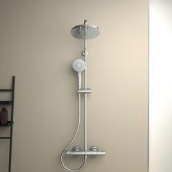 Ideal Standard Ceratherm T50 Aplike Duş Bataryası Dahil Duş Sistemi 325x493.5x1117 mm, 12.0 l/dk (3 bar) Krom uygulama örneği
