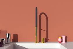 Ideal Standard Gusto Mutfak Armatürü 190x263x607 mm, 225 mm çıkış ucu projeksiyonu, 6.7 l/dk (3 bar) Fırçalanmış Altın uygulama örneği