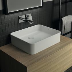 Ideal Standard Conca Çanak Lavabo 600x400x110 mm, taşlanmış alt yüzey, batarya deliksiz, taşma deliksiz Beyaz uygulama örneği