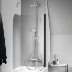 Ideal Standard Cerafine Model O Aplike Duş Bataryası Dahil Duş Sistemi 308x497x1507 mm, 191 mm çıkış ucu projeksiyonu, 20.0 l/dk (3 bar) Krom uygulama örneği