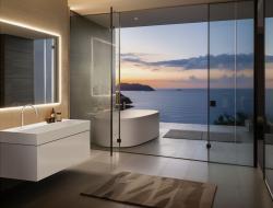 Ideal Standard Solos Lavabo Bataryası 20x241x301 mm, 221 mm çıkış ucu projeksiyonu, 5 l/dk (3 bar), sifon kumandasız Fırçalanmış Altın A7832A2 uygulama örneği