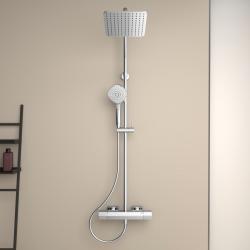 Ideal Standard Ceratherm C100 Aplike Duş Bataryası Dahil Duş Sistemi 313x491.5x1117 mm, 12.0 l/dk (3 bar) Krom uygulama örneği