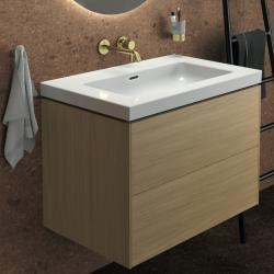 Ideal Standard Joy Duvara Monte Lavabo Armatürü 175x105.5 mm, 220 mm çıkış ucu projeksiyonu, Kit 1 gerekli (A1313), 5 l/dk (3 bar), sifon kumandasız Fırçalanmış Altın A7379A2 uygulama örneği