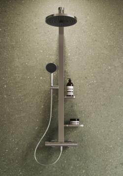 Ideal Standard Ceratherm Alu+ Aplike Duş Bataryası Dahil Duş Sistemi 356x501x1113 mm, 12.0 l/dk (3 bar) Krom
