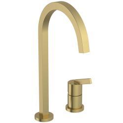 Ideal Standard Gusto Mutfak Armatürü 245x395 mm, 204 mm çıkış ucu projeksiyonu, 8.9 l/dk (3 bar) Fırçalanmış Altın