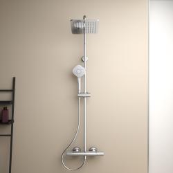Ideal Standard Ceratherm T100 Aplike Duş Bataryası Dahil Duş Sistemi 325x491.5x1117 mm, 12.0 l/dk (3 bar) Krom uygulama örneği