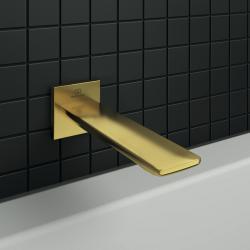 Ideal Standard Conca Duvardan Küvet Gagası 65x65 mm, 180 mm çıkış ucu projeksiyonu, 20 l/dk (3 bar) Fırçalanmış Altın uygulama örneği
