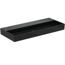 Ideal Standard Solos Lavabo 1215x515x125 mm, taşlanmış alt yüzey, 2 batarya delikli, taşma deliksiz Parlak Siyah