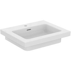 Ideal Standard Extra Etajerli Lavabo 610x510x150 mm, 1 tek batarya delikli, taşma delikli Beyaz