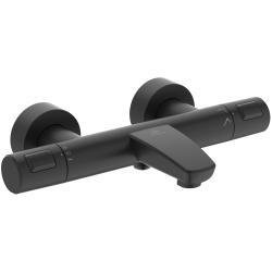 Ideal Standard Ceratherm T25 Aplike Banyo ve Duş Bataryası 315x185x70 mm, 161 mm çıkış ucu projeksiyonu, 22.0 l/dk (3 bar) Mat Siyah