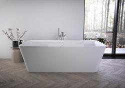 Ideal Standard Tonic II Bağımsız Küvet 1800x800x600 mm, batarya deliksiz, taşma delikli, sifon kumandasız Mat Beyaz K8725V1 uygulama örneği