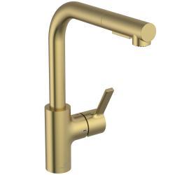 Ideal Standard Gusto Mutfak Armatürü 115x275x333 mm, 235 mm çıkış ucu projeksiyonu, 6.1 l/dk (3 bar) Fırçalanmış Altın