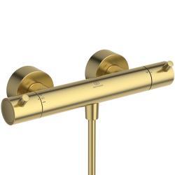 Ideal Standard Ceratherm T125 Aplike Duş Armatürü 304x115x74 mm, 22 l/dk (3 bar) Fırçalanmış Altın