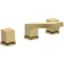 Ideal Standard Extra Çift Kontrollü Lavabo Bataryası 225x200x98 mm, 140 mm çıkış ucu projeksiyonu, 5 l/dk (3 bar), sifon kumandalı Fırçalanmış Altın