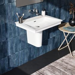 Ideal Standard La Dolce Vita Etajerli Lavabo 660x470x145 mm, batarya deliksiz, taşma delikli Beyaz uygulama örneği