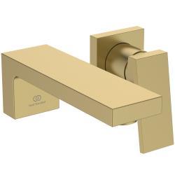 Ideal Standard Extra Duvara Monte Lavabo Armatürü 167x180x107 mm, 160 mm çıkış ucu projeksiyonu, Kit 1 gerekli (A1313), 5 l/dk (3 bar), sifon kumandasız Fırçalanmış Altın