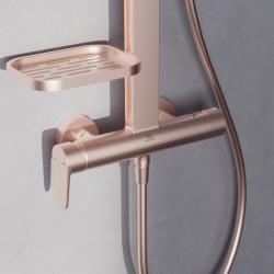 Ideal Standard Ceraflow Alu+ Aplike Duş Bataryası Dahil Duş Sistemi 345x501x1113 mm, 12 l/dk (3 bar) Rose uygulama örneği