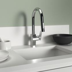 Ideal Standard Ceraplan Mutfak Armatürü 118x256x394 mm, 216 mm çıkış ucu projeksiyonu, 9 l/dk (3 bar) Krom uygulama örneği
