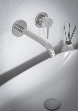 Ideal Standard Ceraline Nuovo Duvara Monte Lavabo Armatürü 175x189x102.5 mm, 180 mm çıkış ucu projeksiyonu, Kit 1 gerekli (A1313), sifon kumandasız Krom uygulama örneği