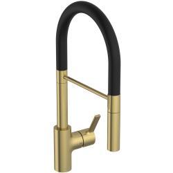 Ideal Standard Gusto Mutfak Armatürü 115x264x484 mm, 6.1 l/dk (3 bar) Fırçalanmış Altın