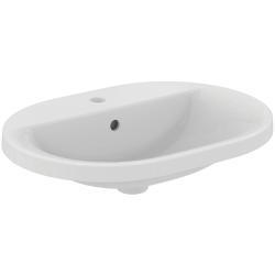 Ideal Standard Connect Lavabo 620x460x175 mm, 1 tek batarya delikli, taşma delikli Beyaz