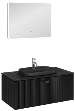 İsvea Infinity Artisan Lavabo Ünitesi Siyah 100 cm