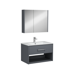 İsvea Combinato Lavabo Dolabı Tek Çekmeceli Antrasit 80 cm