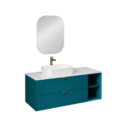 İsvea Infinity Kuvars Tezgahlı Lavabo Ünitesi Okyanus 130 cm