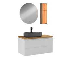 İsvea Luce Lavabo Ünitesi Beyaz, Renkli Lavabolu 100 cm