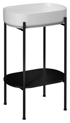 İsvea Puno Siyah Lavabo Ünitesi Beyaz Lavabolu 55 cm
