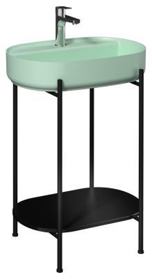 İsvea Puno Siyah Lavabo Ünitesi Mint Lavabolu 60cm 60 cm