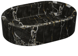 İsvea DecorISVEA Curvo Lavabo 60 cm Marmo Siyah