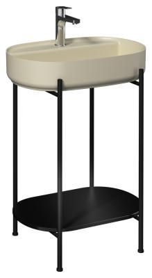 İsvea Puno Siyah Lavabo Ünitesi Fildişi Lavabolu 60cm 60 cm