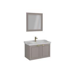 İsvea Valentia Lavabo Ünitesi Çift Kapaklı Açık Kahve 90 cm