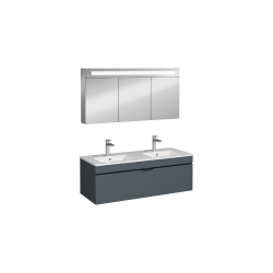 İsvea Roya Çift Hazneli Lavabo Ünitesi Antrasit, Tek Çekmeceli 120cm 120 cm