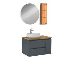 İsvea Luce Lavabo Ünitesi Antrasit 80 cm