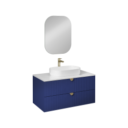 İsvea Infinity Kuvars Tezgahlı Lavabo Ünitesi Gece Mavisi 100 cm