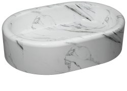 İsvea DecorISVEA Curvo Lavabo 60 cm Marmo Beyaz